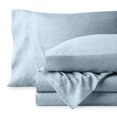 thumbnail image 5 of Bare Home Washed Sheet Set - Premium 1800 Collection - Deep Pocket - 4 Piece - Queen, Summer Sky, 5 of 8