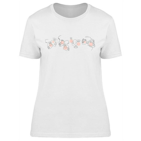 Woman Faces Design T-Shirt Women -Image by Shutterstock, Female x-Large