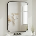 thumbnail image 3 of BEAUTYPEAK 20"x28" Wall Mirror Rounded Corners Hanging Vanity Mirror Black, 3 of 9