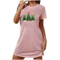 thumbnail image 2 of Chemises à Manches Courtes pour Femmes, Chemise de Nuit Surdimensionnée avec Imprimé Poitrine, 2 of 3
