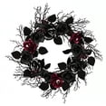 thumbnail image 2 of National Tree Company Artificial Halloween Wreath, Black Roses, Dark Pink Roses, Twigs, Spiders and Eyeballs, Unlit, 22 Inch, 2 of 4