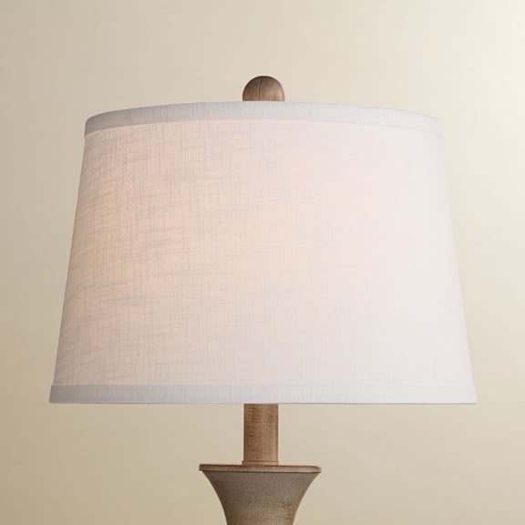 Springcrest White Linen Small Drum Lamp Shade 10" Top x 12" Bottom x 8" High (Spider) Replacement with Harp and Finial
