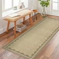thumbnail image 1 of Nanan 2'x6' Scalloped Edge Area Rug, Machine Washable Low-Profile Woven Carpet, Non-Slip Soft Textured Rug for Living Room Bedroom Nursery Home Decor,Heather, 1 of 8
