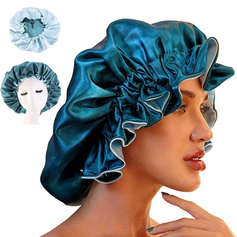 Satin Bonnet Silk Sleep Cap Extra Large Bonnets for Curly Hair Braids Big Hair Reversible Hair Bonnet for Sleeping Adjustable Silk Sleep Bonnets