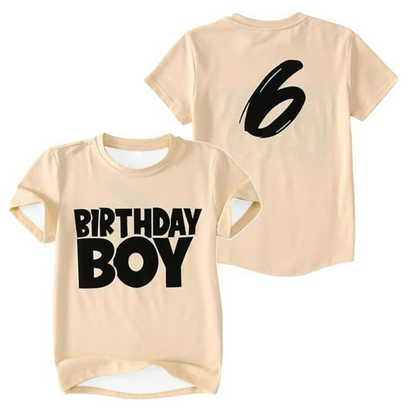 Kiijoy Toddler Boys Birthday T Shirt Letter Print Short Sleeve T-Shirt Tee, Sizes 1-2