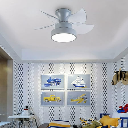 

Aohuada 23 Inch Modern Ceiling Fan Light Simple Inverter Fan Chandelier Color Temperature and Wind Speed Adjustable with Timing Remote Control Suitable for Living Room Bedroom (Gray)