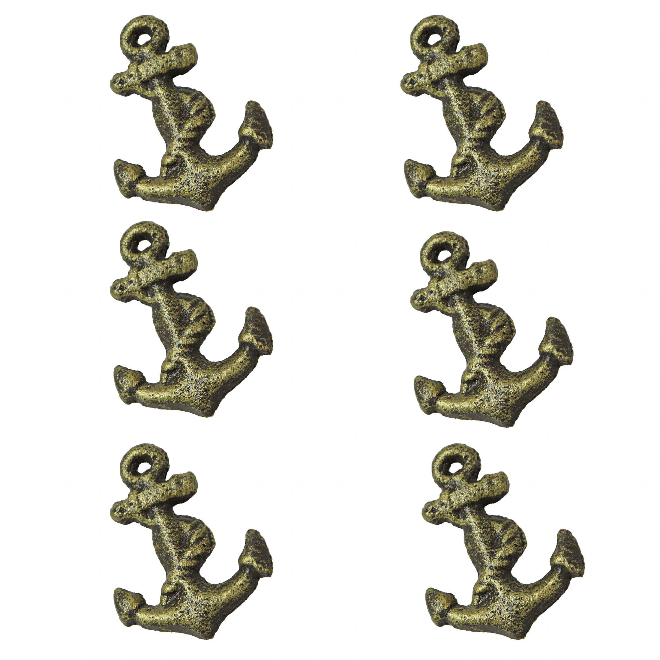 Zeckos Bronze Cast Iron Ship Anchor Drawer Pull Cabinet Knob Set of 6