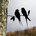 thumbnail image 4 of Metal Barn Swallows Tree Metal Art Bird Garden Steel Silver Bird Yard Art Metal Birds Patio Yard Landscape Bird Ornaments (Black 1),11 Feliz Sencillez, 4 of 5