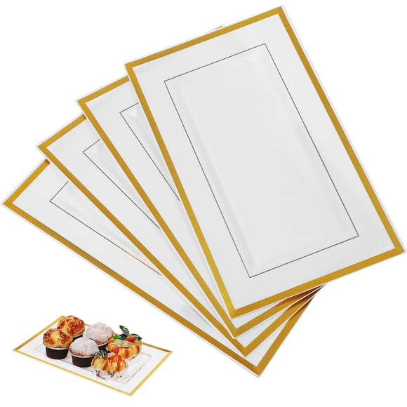 Miangastore 10pcs Disposable Serving Platters Buffet Trays Party Serving Trays Rectangular Dinner Plates