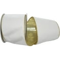 thumbnail image 1 of Plush Metallic Backed Velvet Wired Edge Ribbon, 4 Inch X 10 Yards, Ivory/Gold, 1 of 1