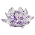 thumbnail image 1 of Bearachild Flor de loto de cristal Piedras naturales Minerales Pisapapeles Cristales Colección de flores Figuras Banquete de boda Púrpura Type3 NO3, 1 of 6