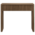 thumbnail image 3 of Bouclair Walnut Wood Veneer Entryway Console Table with 1 Fluted Drawer Hallway, 3 of 7