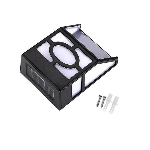 Solar Outdoor Wall Mounted 2 LED Light for Garden Path Landscape Fence Yard - Warm White