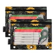 thumbnail image 2 of 2 Pack Flip Folders with Clear PVC Window Binder Pouches 3-Ring Binder Organizer for Office & Home Yellow Sunflower Pattern, 2 of 6