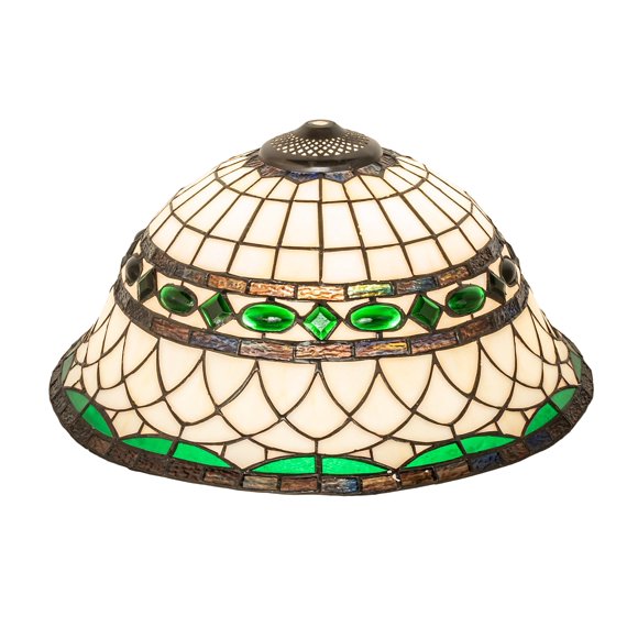 Vidriera Roman Shade Meyda Tiffany de 16 cm de ancho, color beige