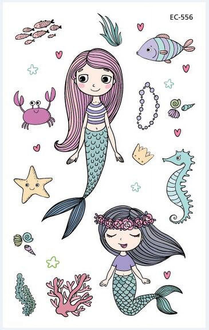 PartyPavillion Temporary Under the Water Tattoos Kids - Multicolor