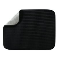 Clorox Dish Drying Mat, Absorbent Microfiber, 50% Recycled for Kitchen, 15" x 20" Black