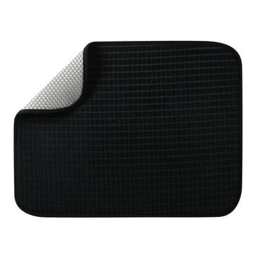 Clorox Dish Drying Mat, Absorbent Microfiber, 50% Recycled for Kitchen, 15" x 20" Black