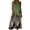 Green, variant on Lenago Dresses for Women Fashion Printed Loose Linen Dress With Round Neck and Patch Pockets Summer Vacation Beach Sundresses Maxi Dress