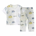 thumbnail image 2 of KkSLirnhs Boys Shirts under $5 Summer Toddler Kids Baby Girls Boys' Casual Short Sleeve Casual Loungewear Thin Air-conditioned Clothes Home Clothes Two Piece Set Gray 3-4Y, 2 of 3