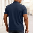thumbnail image 6 of COSFO Casual Mens Polo Shirts Short Sleeve Waffle Blue Classic T-Shirt Pullover Collared Golf Loose Fit Performance Tops, 6 of 8