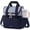 Dark Blue with Black, variant on LOVEVOOK Insulated Lunch Bag For Women,Large Double Deck Adult Lunch Box,Teacher Lunch Tote Bag With Cup Holder,Leakproof Cooler Bag With Adjustable Shoulder Strap For Work Picnic Beach,Larger 15L