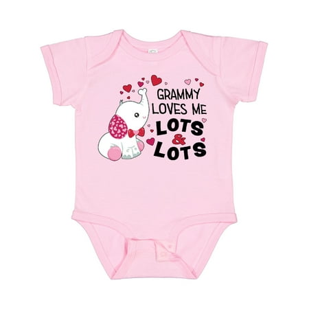 

Inktastic Grammy Loves Me Lots and Lots- Cute Elephant Gift Baby Boy or Baby Girl Bodysuit