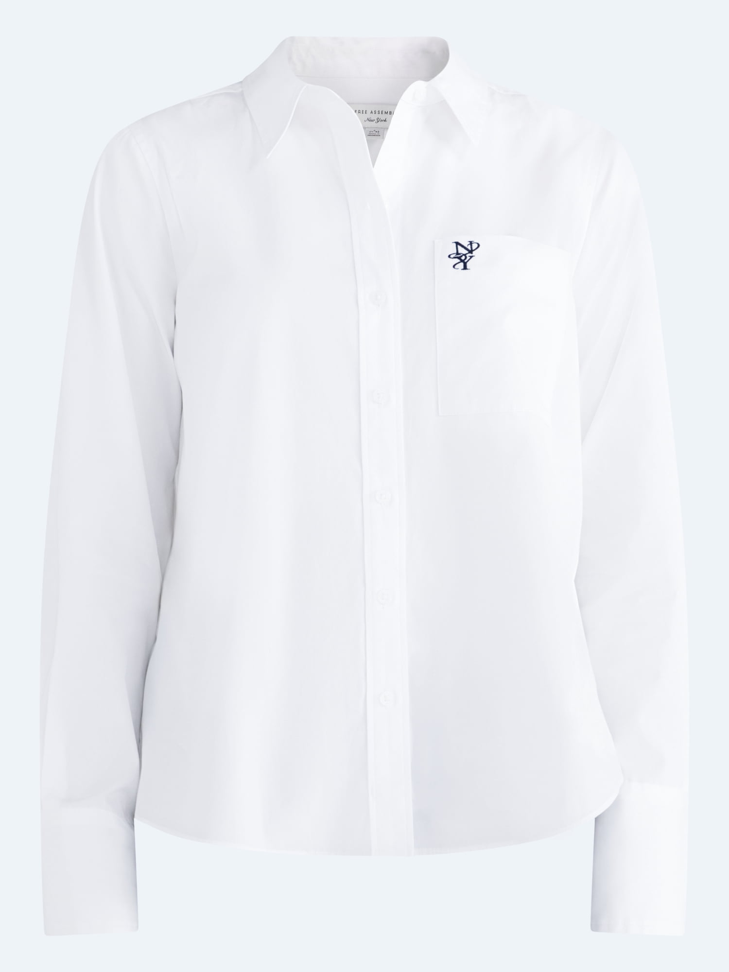 Free Assembly Women's and Women's Plus Button Front Cotton Shirt, Sizes XS-4X