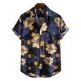 thumbnail image 4 of Camisas casuales con estampado de patchwork para hombre, ropa 3D pop hawaiana, camisas de playa, blusas Y2K de manga corta, ropa vintage, blusa con solapa, 4 of 5
