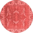 thumbnail image 1 of Ahgly Company Indoor Round Oriental Red Industrial Area Rugs, 4' Round, 1 of 4