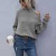 thumbnail image 5 of Suéter De Mujer Suéter De Cuello Alto Dobladillo Suelto Lado Izquierdo Hombro Cálido Mantener Suéter Femenino Gris Oscuro S, 5 of 8