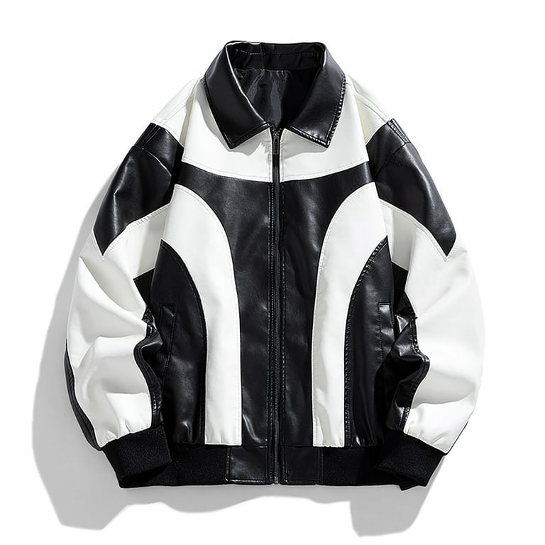 福袋売れ残りセール JUUYY Men's Motorcycle Racing Vintage Jacket Leather Faux Clothing