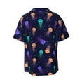 thumbnail image 2 of KLL Sea Jellyfish Print Men's Shirt Short Sleeve Button Down Summer Cuba Beach Shirts- Medium, 2 of 7