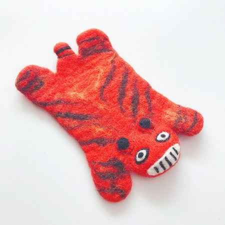 

Animal Wool Felt Bowl Coaster Gift Heat Insulation Table Decor Placemat Cup Coaster Tableware Pad Table Mat ORANGE RED TIGER