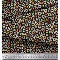 thumbnail image 2 of Soimoi Black Moss Georgette Fabric Square Geometric Fabric Prints By Yard 42 Inch Wide, 2 of 3