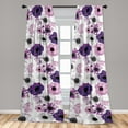 thumbnail image 2 of Floral Design Window Curtains, Watercolor Vibes Garden Scene Flowers with Petals on Plain Back, Lightweight Decor 2-Panel Set with Rod Pocket, Pair of - 28"x84", Pale Pink Pale Grey Plum, by Ambesonne, 2 of 3