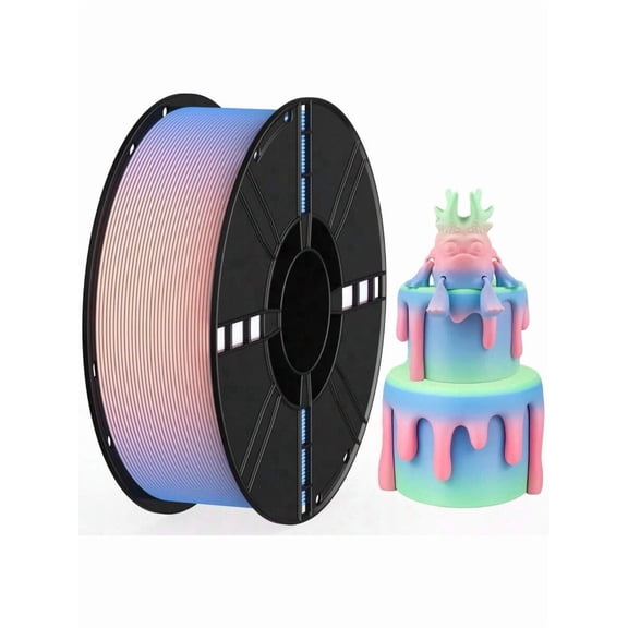 PLA 3D Printer Filament, Matte Color Changing Rainbow Multicolor PLA Filament, 1kg Spool