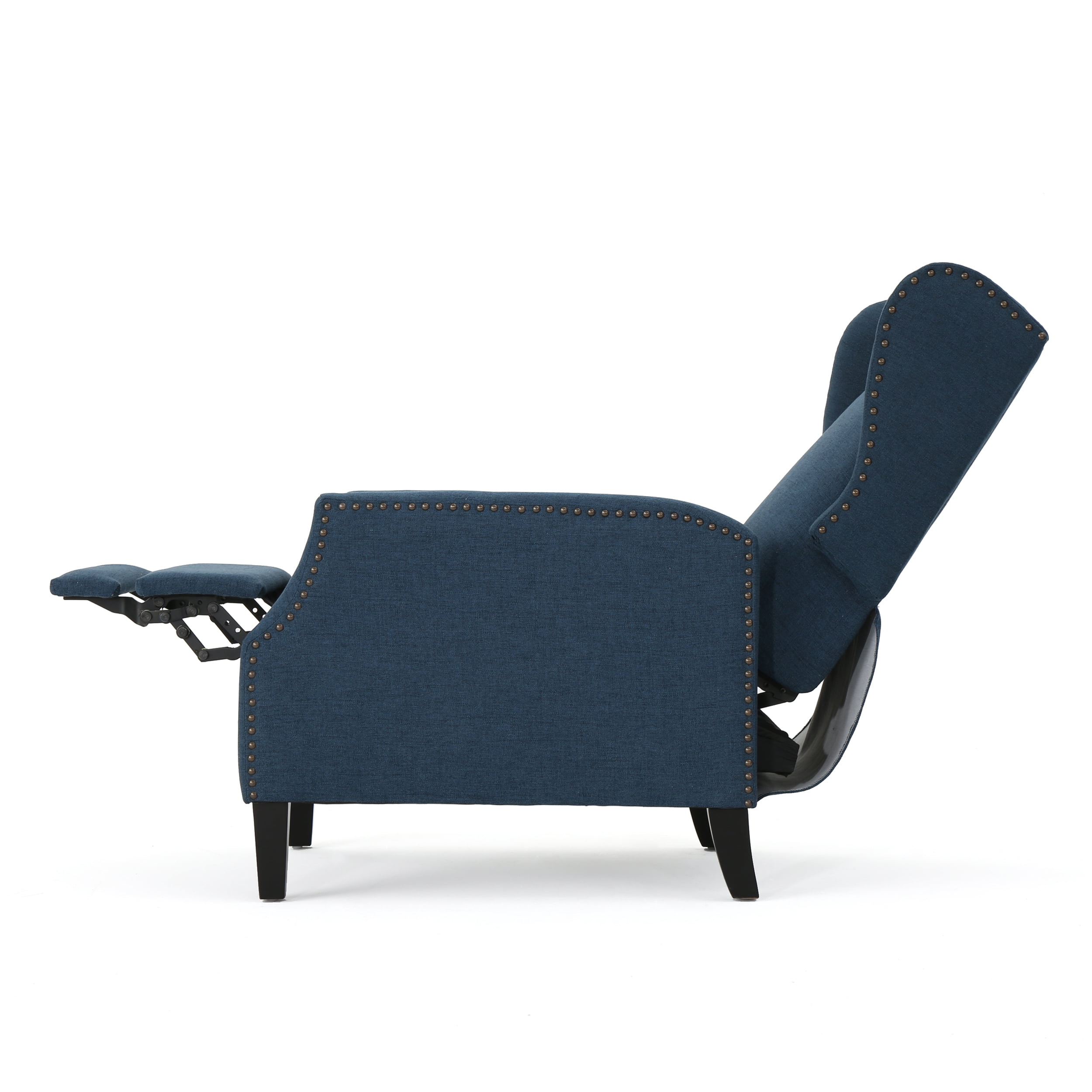 Euroco Traditional Wingback Recliner Chair with Studded Trim,100% Polyester Upholstery