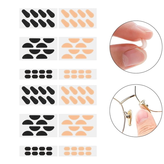 Adhesive Nose Pads,Durable Anti-Slip Soft Foam Nose Pads,Portable Eyeglasses Support Cushion for Office,Home,Outdoor,12Sheets