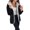 Blue/Black, variant on Womens Hooded Puffer Jacket Button Down Winter Coat Warm Waterproof Winter Jacket Hooded Winter Outerwear Zip Up Clothes for Winter with Pockets Army Green,L