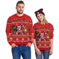 thumbnail image 2 of Chandail en Molleton Unisexe Imprimé Animal Col Rond Laid de Noël Xmas, 2 of 5