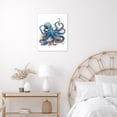 thumbnail image 4 of Deep Ocean Sea Canvas Print Wall Art Octopus Under The Sea Amphibians Beach Illstrations Modern Wall Art Nautical Seaweed on White Wall Art for Living Room Bedroom Ready to Hang,16 X 24 inches, 4 of 5