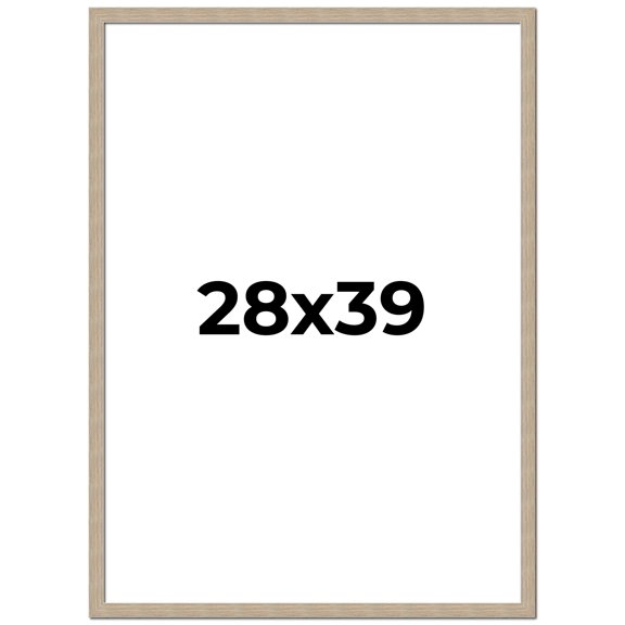 28x39 Frame Grey Solid Wood Picture Frame Width 1 Inches | Interior Frame Depth 0.5 Inches |