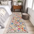 thumbnail image 5 of Boho Pink Flowers 2'x6' Runner Rug, Colorful Floral Spring Vintage Botanical Washable Non-Slip Area Rugs for Hallway Kitchen Floor Bedroom Entryway, Laundry Carpet Decoration Indoor Mat, 5 of 9