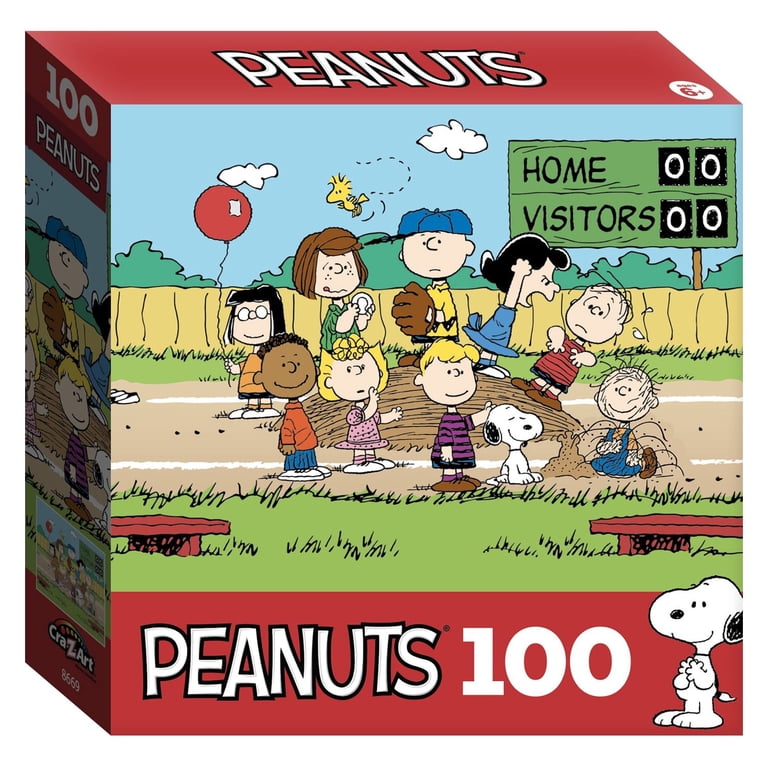 Peanuts Jigsaw Puzzle, 100 Pieces, Baseball Theme Featuring