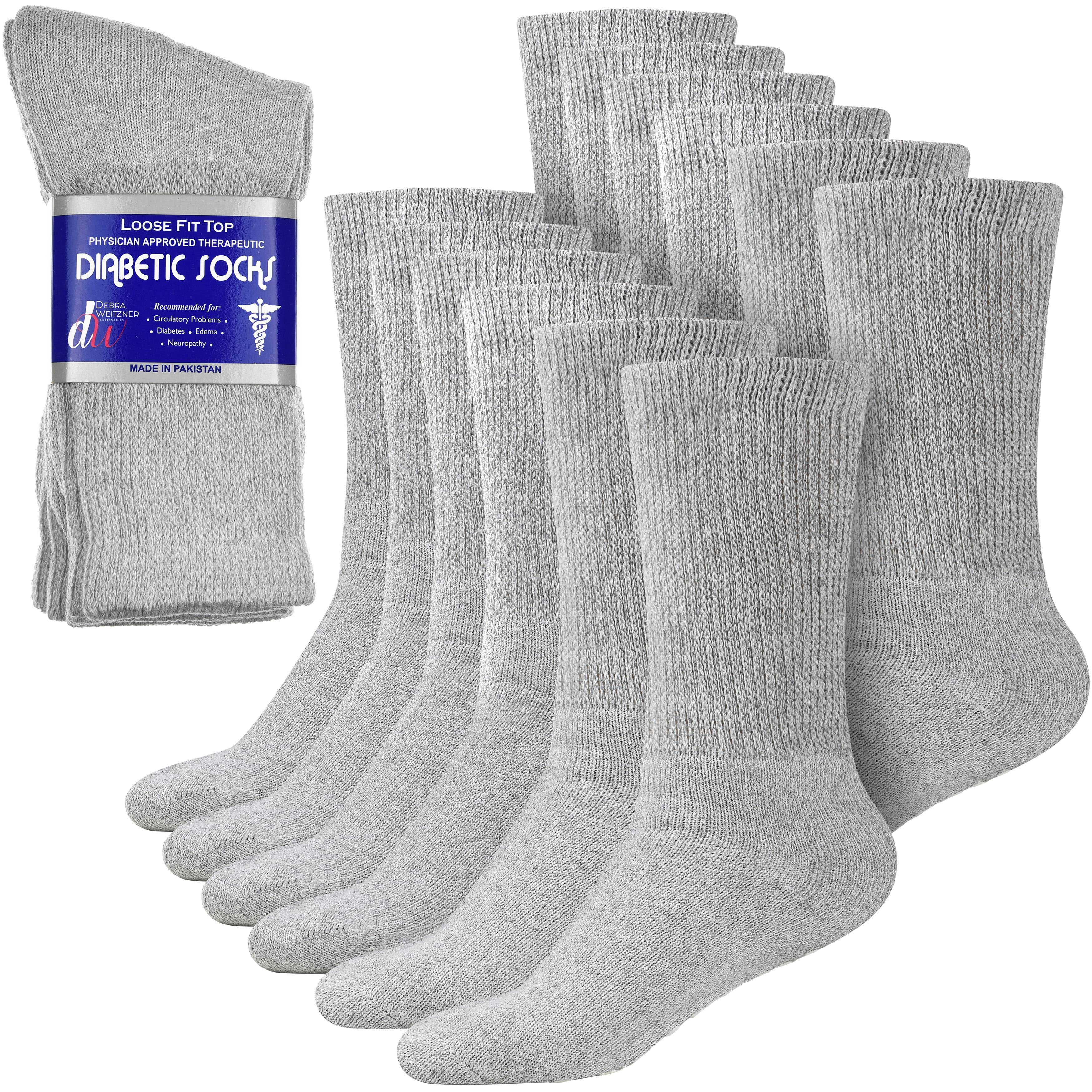 12 Pairs Diabetic ANKLE Circulatory Edema Socks Health Cotton Mens Gray 
