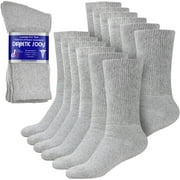Debra Weitzner Mens Womens Diabetic Socks - Breathable Cotton - Loose Fitting Design, Comfortable, Physician Approved - Non Binding Top - Crew Grey - Size 10/13 - Pack of 12 Pairs