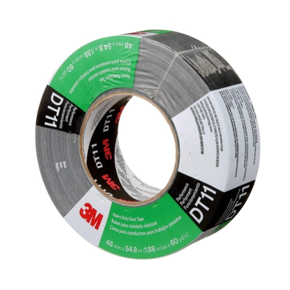 3m Duct Tape, Black, 60 yd L, 1-7/8 in W DT11