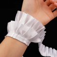 thumbnail image 3 of Ruffle Pleated Lace Trim Satin Ribbon Gather Ruffle Edge for Applique Sewing Crafts, Christmas,Home Decoration(White ), 3 of 4