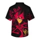 thumbnail image 3 of Hazbin Hotel Hombres de manga corta con cuello en V Impreso bolsillo en el pecho Top Rosa/XL, 3 of 3